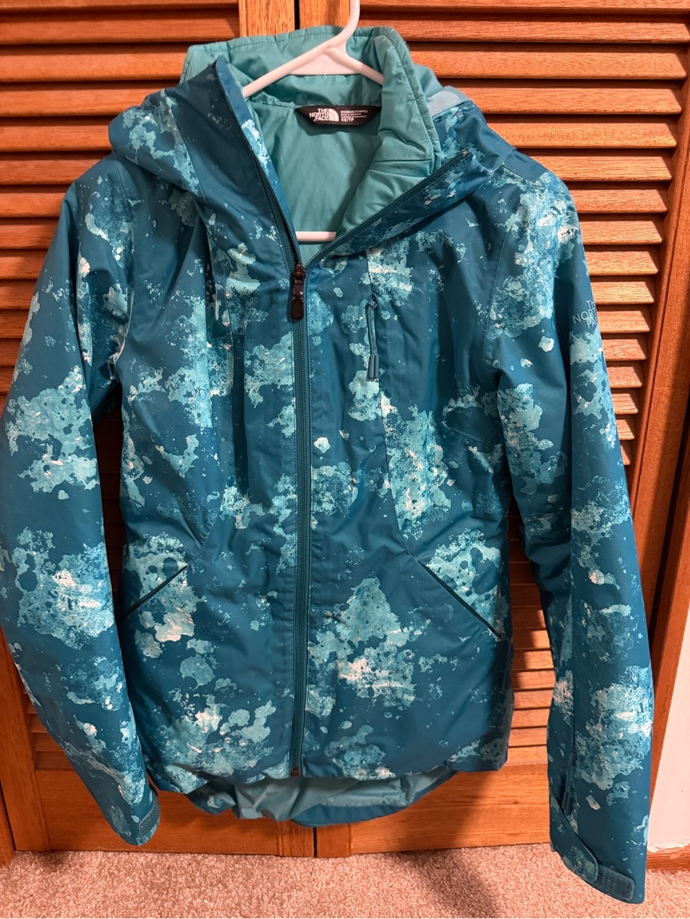 The North Face Women's Teal Printed 2-in-1 Winter Ski Jacket